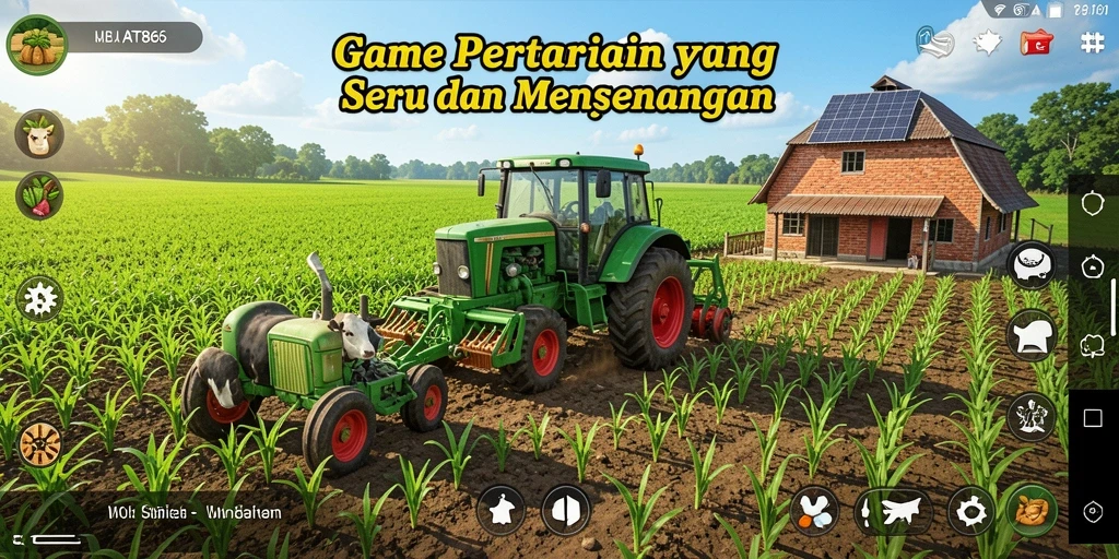 Gameplay AT866 yang menarik dengan elemen pertanian yang beragam.