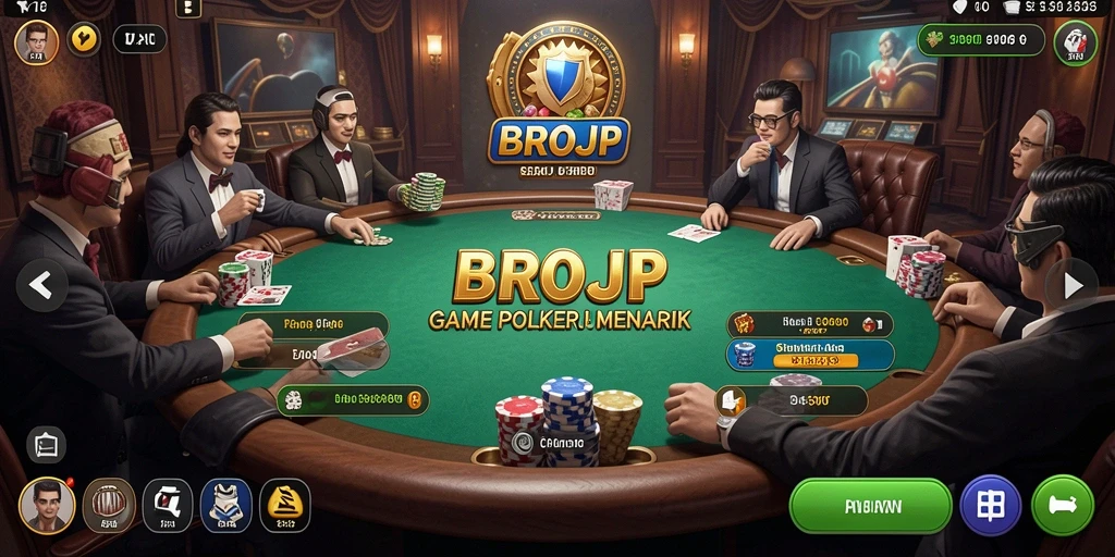 Tampilan gameplay Poker BROJP yang seru dan menarik.