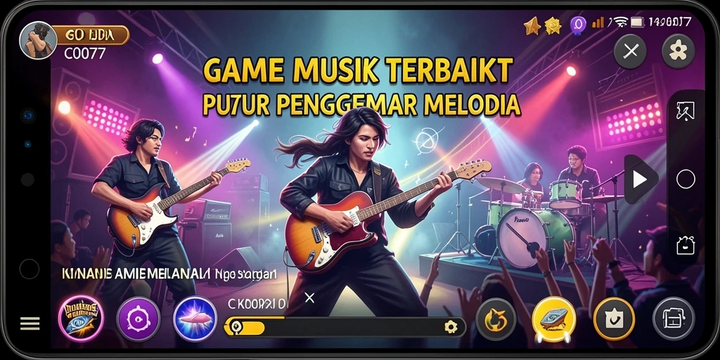Tampilan gameplay C0077 yang menarik saat bermain musik.