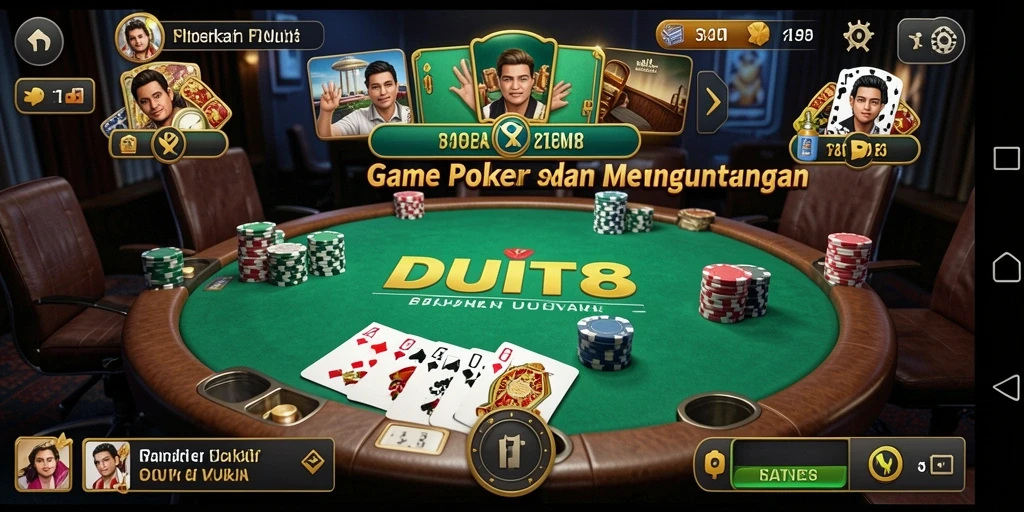 Tampilan gameplay seru dalam aplikasi DUIT8 yang luar biasa.