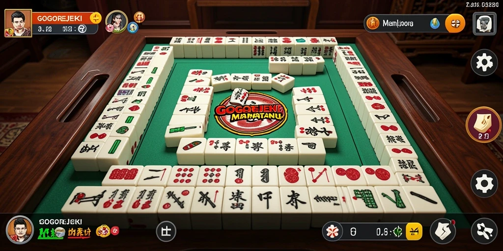 Screenshot GOGOREJEKI menampilkan intensitas permainan Mahjong yang seru.