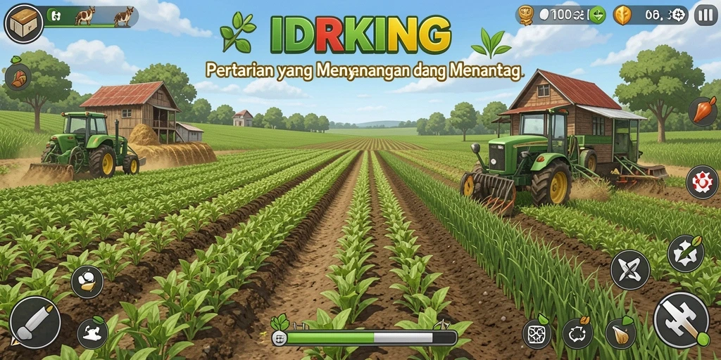 Gameplay menarik dalam pertanian dengan variasi tanaman dan hewan.
