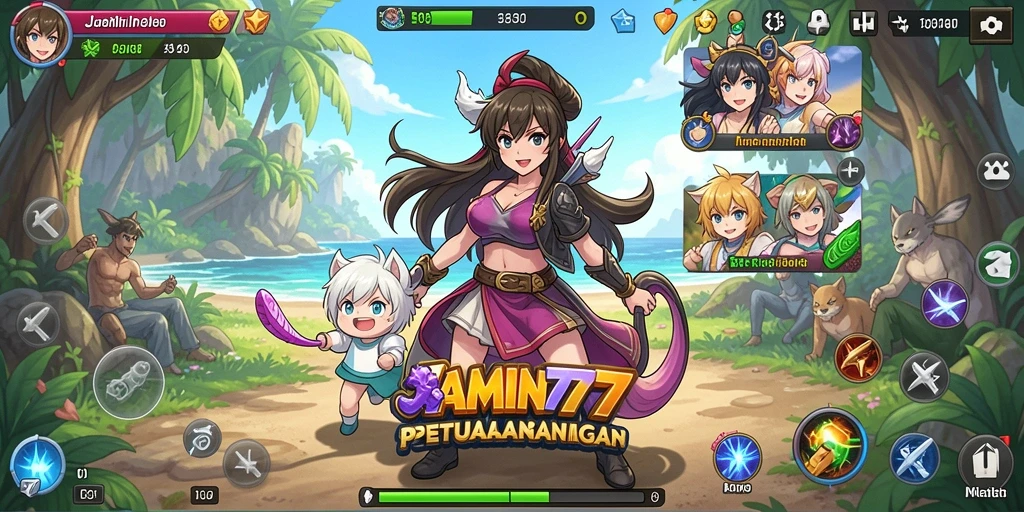 Tangkapan layar gameplay anime yang menarik dari JAMIN777.