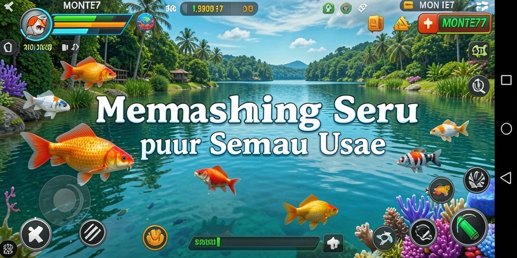 Screenshot gameplay menunjukkan pengalaman seru memancing di laut.