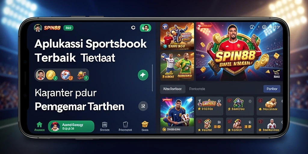 Tangkapan layar SPIN88 menampilkan antarmuka aplikasi untuk taruhan olahraga.